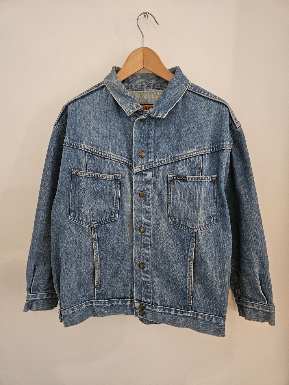 Vintage Calvin By Calvin Klein Light Blue Denim Jacket Medium Chest Pockets